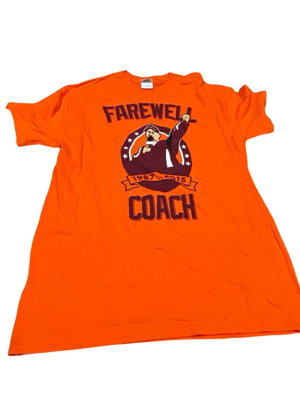 Frank Beamer farewell t-shirt - Virginia tech tee shirt size medium orange🏈🏈
